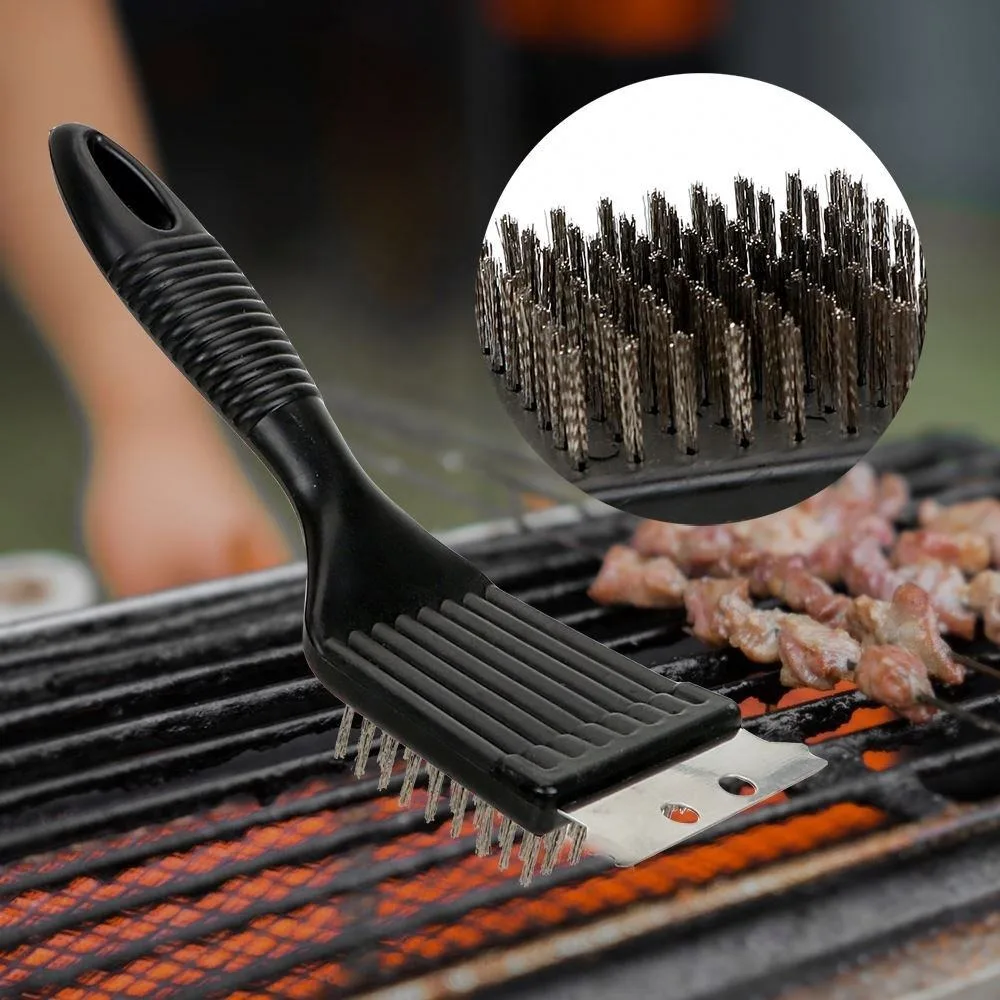 Outdoor Grill Brush and Scraper,Barbecue Grill Cleaning Brush Stainless Steel Wire Grill Brush BBQ Cleaner Accessories