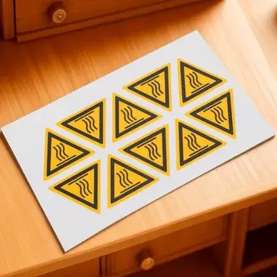 

10pcs High Temperature Warning Sticker Scald Caution Label Equipment Decal High Grade Material Long Lasting Use