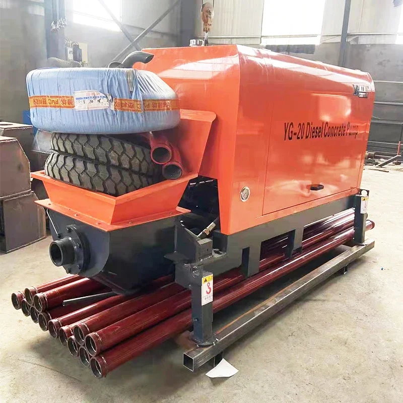 

factory equipment manufacturer Small Mini Concrete Pump Machine With Pipe Hose Portable Trailing
