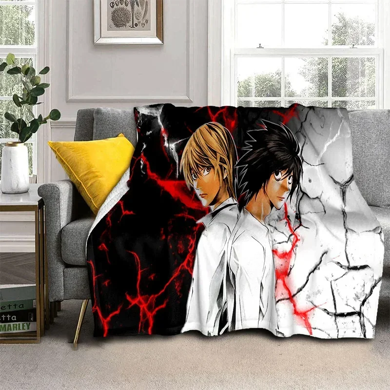 3D Print Death Note Blanket Flannel Plush Throw Blanket Horror Series Fuzzy Soft Blanket Microfiber for Couch Sofa Bed