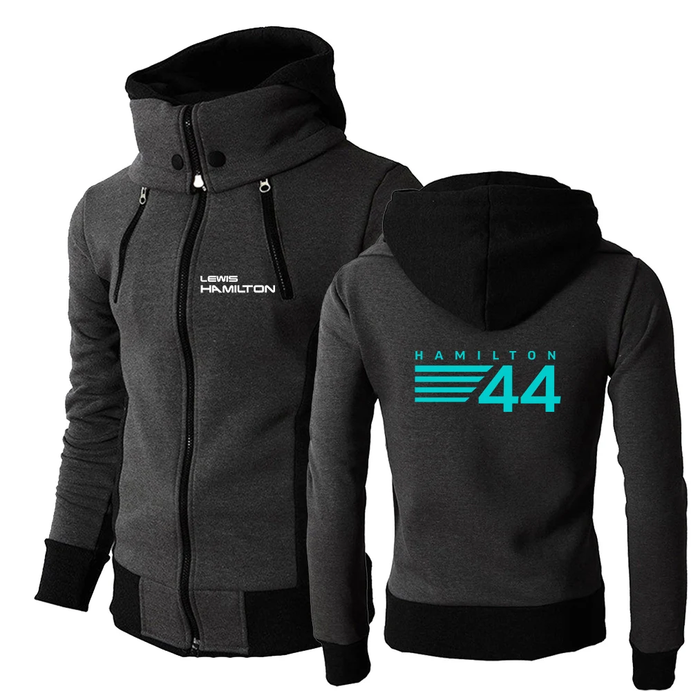 F1 Driver Lewis Hamilton Digital 44 Men's Printed Hoodie  Comfortable Spring Autumn Cotton Solid Color Double Zip Popular  Tops