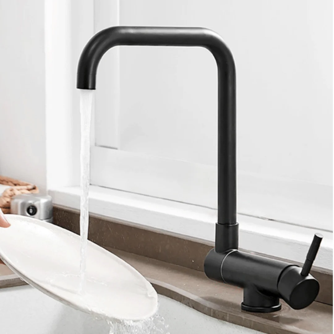 Brushed Gold Kitchen Faucet SUS304 Black Crane For Kitchen Deck Mounted Gray Sink Faucet Mixer Foldable Brushed Nickel