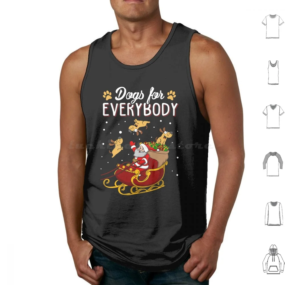 Dogs For Everybody Christmas Sweater For Dog Lovers. Merry Dogmas. Tank Tops Print Cotton Funny Dog Lover Xmas Sweater