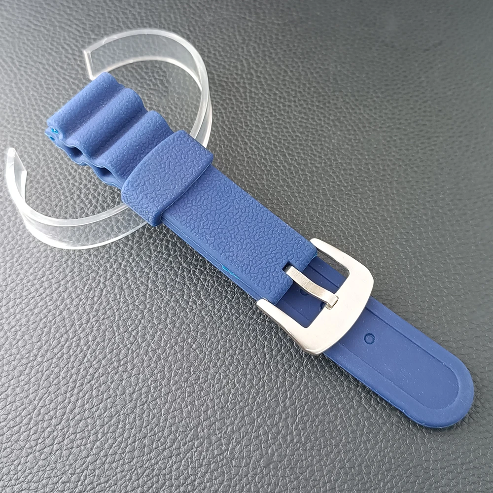 22mm Width Watch Band Rubber Stainless Steel Diving Strap Watch Accessories Tool Match Monster/Srpe Series/SBDC Series