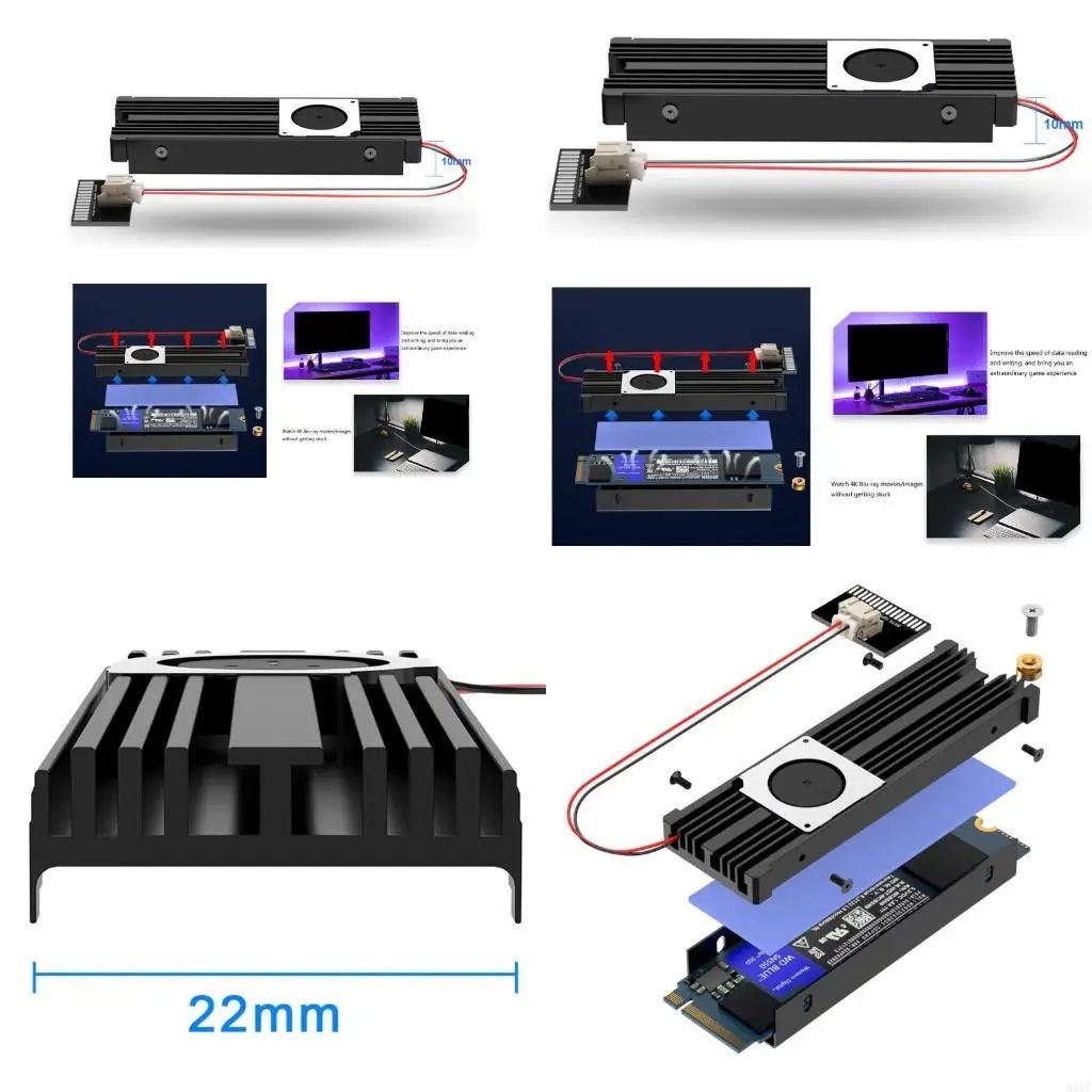 

896F Heatsink NVME PCIE for M2 2280 SSD Hard Disk Aluminum Cooling Heat Sink Heatsink Cooler Thermal Cooling Pad