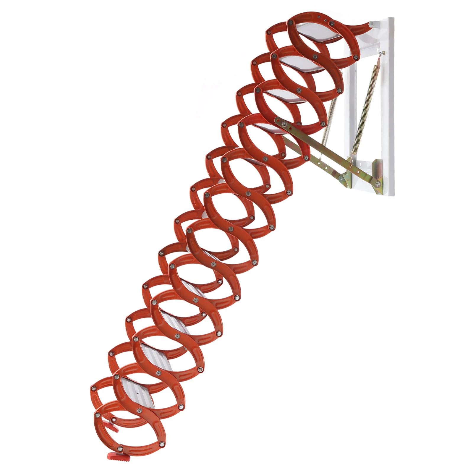 Scale per soffitta pieghevoli a 12 gradini, scale a soppalco montate a parete, altezza di installazione 9,5-10,17 piedi, scaletta morbida con piedini antiscivolo