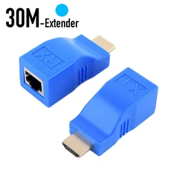 1 Pair RJ45 4K HD Extender Adapter Up to 30m Over CAT5e/6 Network Ethernet LAN Extension for HDTV HDPC DVD PS3 STB