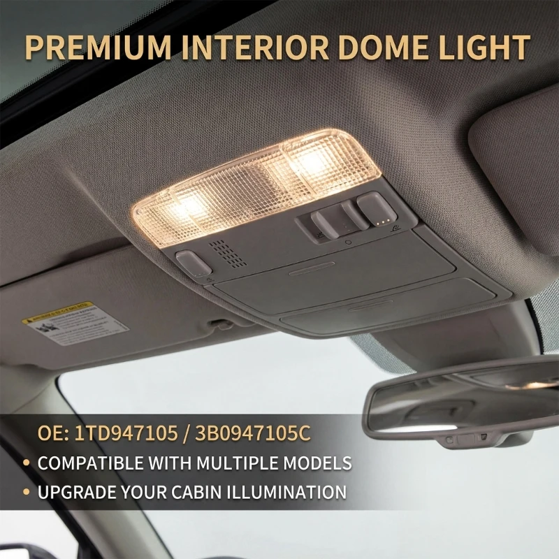 Interior Reading Light Dome Lamp Improves Visibility Enhances Safety 1TD947105 3B0947105C for Seat CORDOBA VARIO D7YA