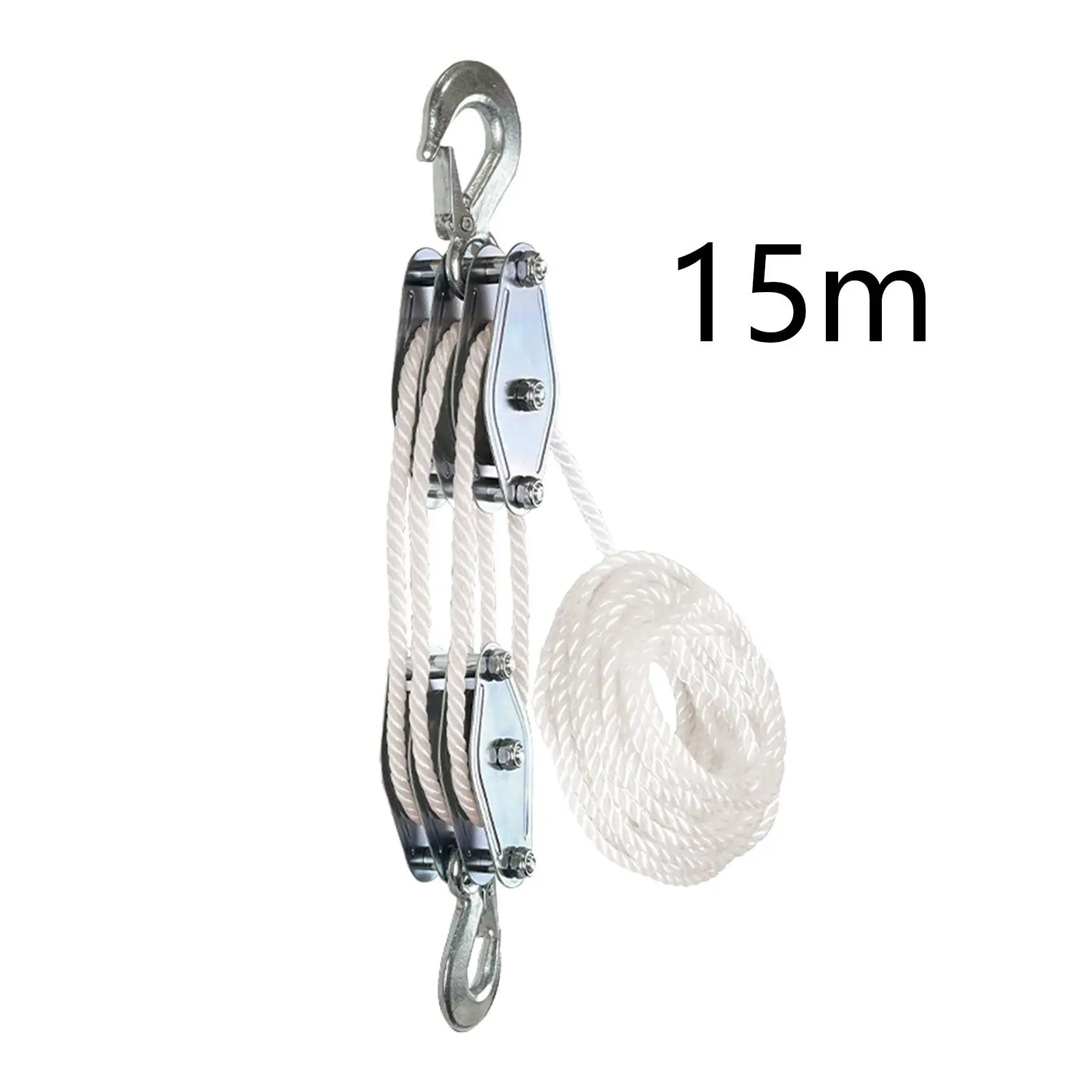 Rope Hoist for Lifting Heavy Objects Rope Pulley Hoist Manual Hand Lift