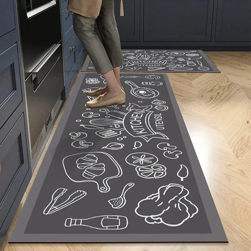 Einfache Küchenmatte Fußmatten Lange Teppiche Kristallvelours-Teppich für Wohnzimmer Saugfähige Fußmatten Schlafzimmer Fußmatte 주방매트 – Detail 3