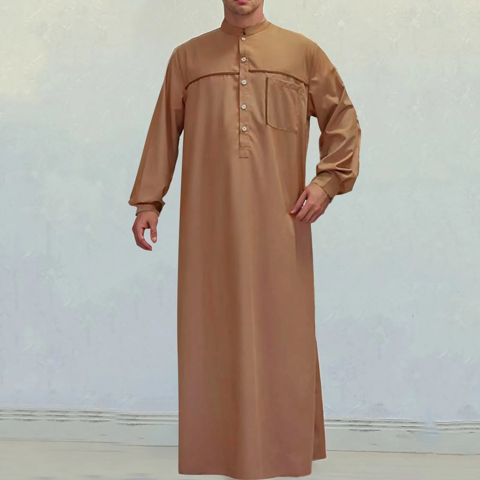 

Muslim Fashion Men Robe Middle East Arabian Abaya Dubai Kaftan Arab Turkish Ramadan Musulmana Jubba Thobe Thoub Islamic Clothing