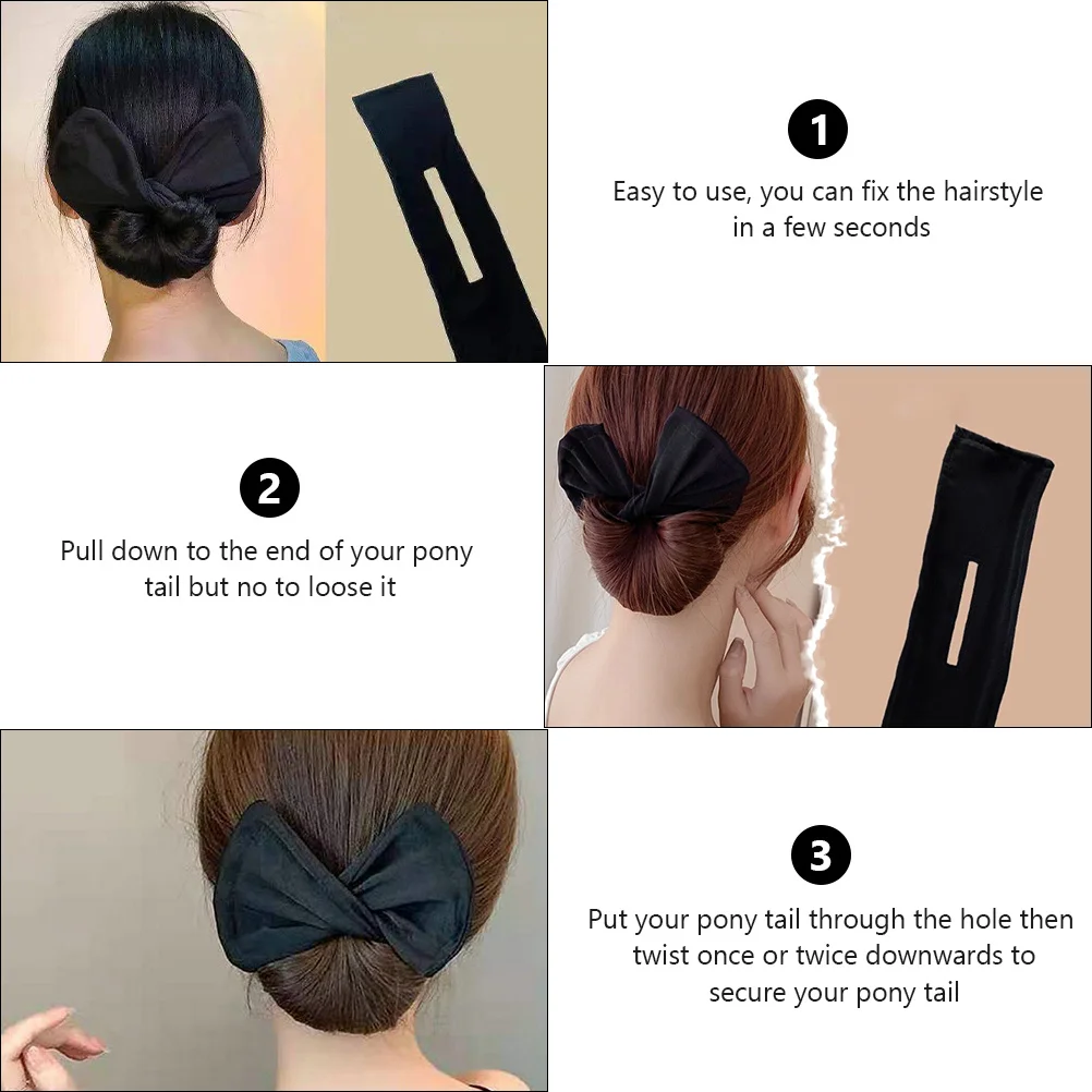 3Pcs Hair Bun Maker Twisting Headband DIY Tool for Women Comfortable Easy Use Ballet Bun Chignon Hairstyle Accessories