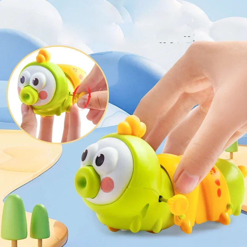 New Wind-up Telescopic Toys Swinging Caterpillar Puzzle Toys  Caterpillar Clockwork Baby Educational puzzle Toddler Toys gift