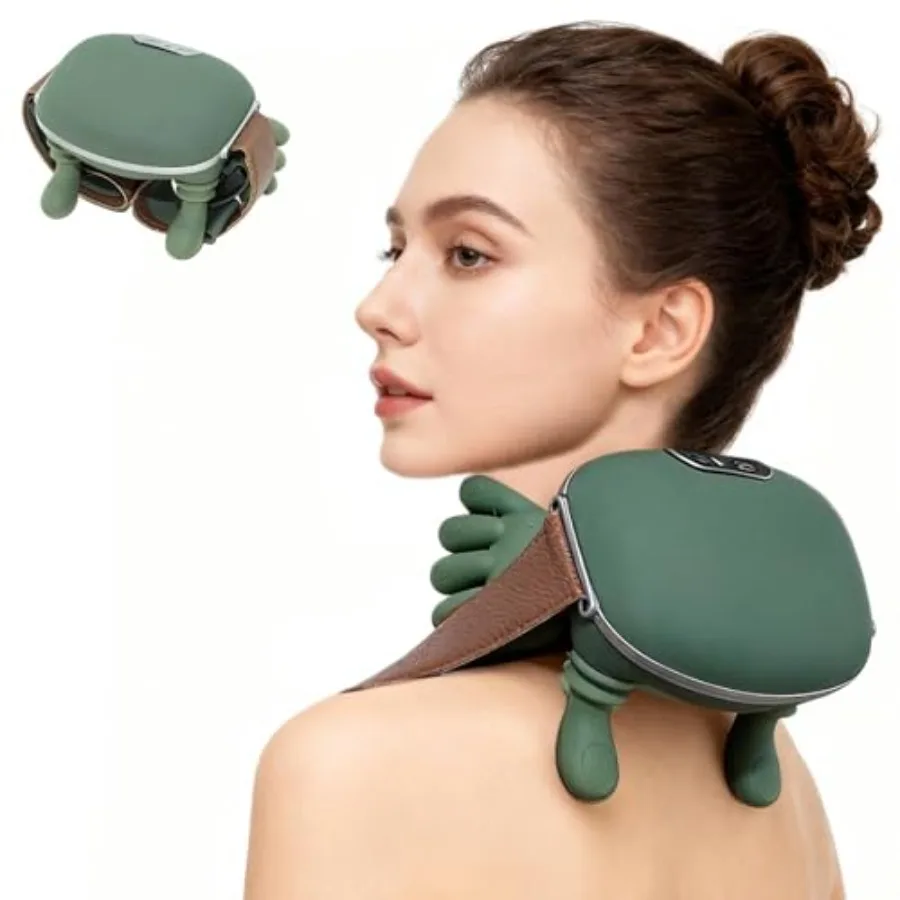 

Bionic Neck and Back Massager 2-Level Heated Shiatsu Massager 4D Deep Tissue Kneading Massage Simulated Hand Massage for Pain M