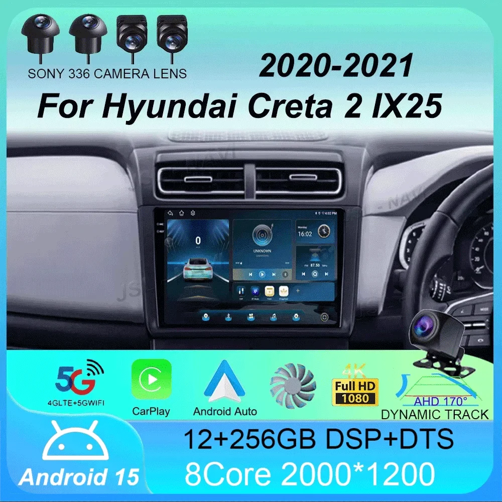 

Car Radio Android 15 Carplay For Hyundai Creta 2 IX25 2020 2021 Multimedia Video Player Navigation GPS Stereo Head Unit No 2din