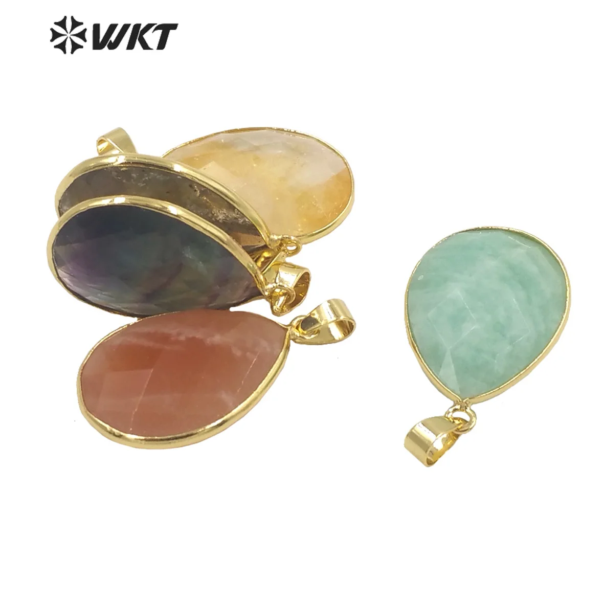 WT-P1896 WKT 2023 Trendy Style Yellow Citrine And Natural Gemstone Trend Women Pendant Birthday Party Fashion Style