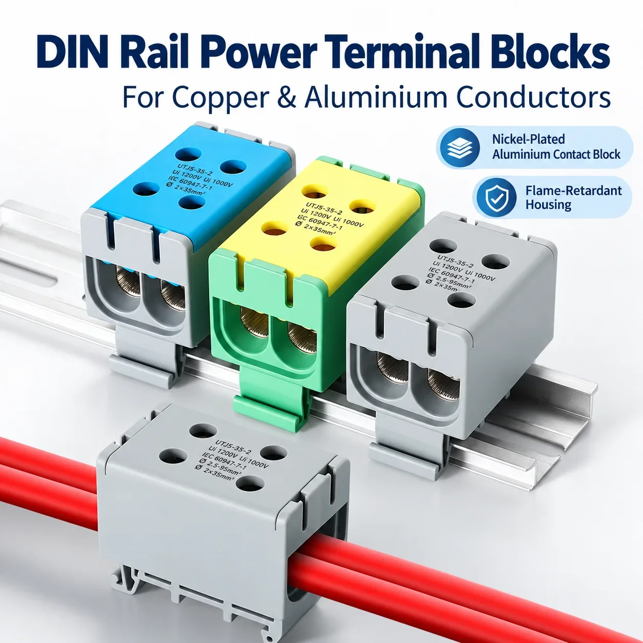 Rail-Type High Current Multi-Purpose Terminal Block Junction Box Splitter Neutral Line Emptying One in Multiple out Open Box