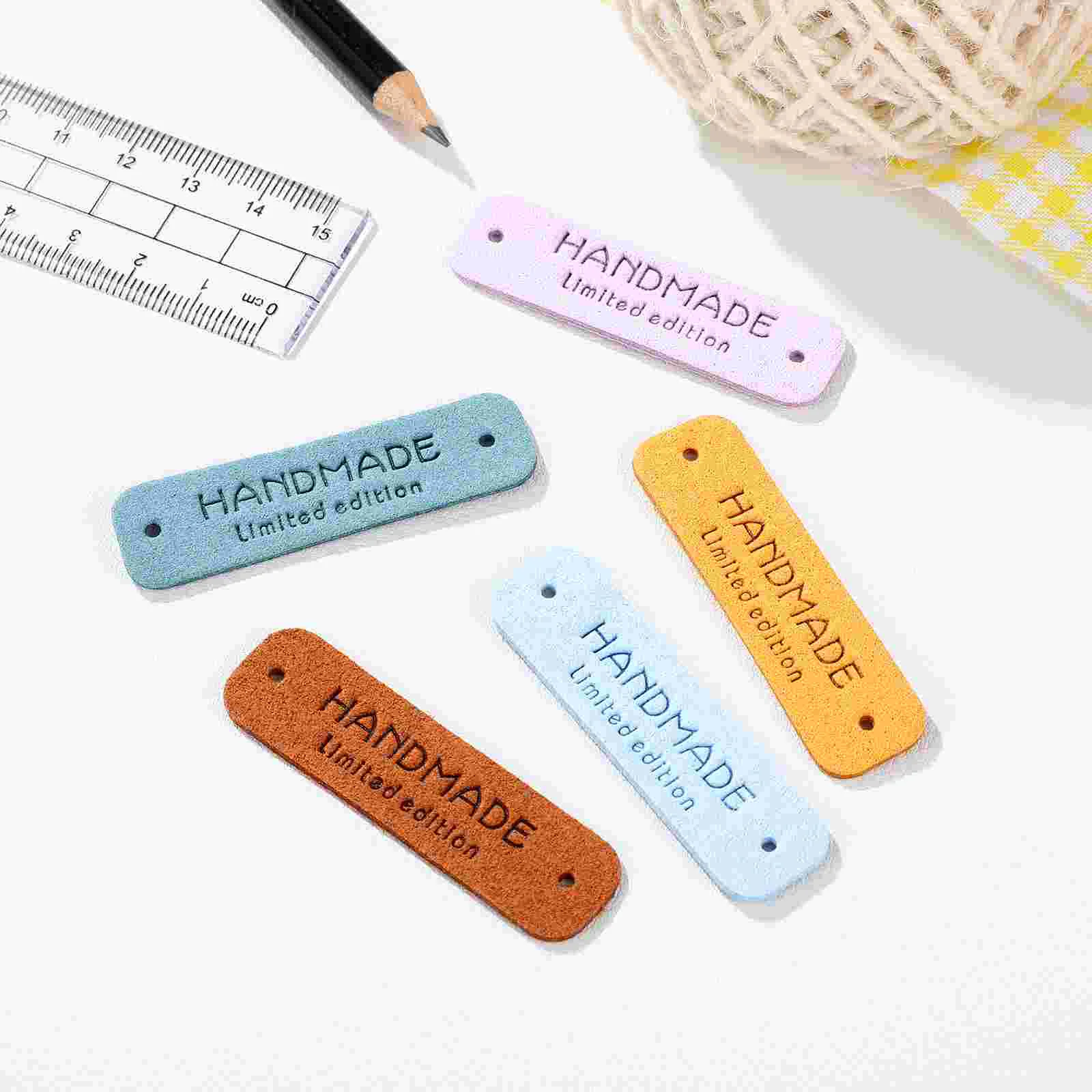 50 Pcs Label Multifunctional Labels Crochet Tags Knitted Hat PU Clothes for Handmade Items