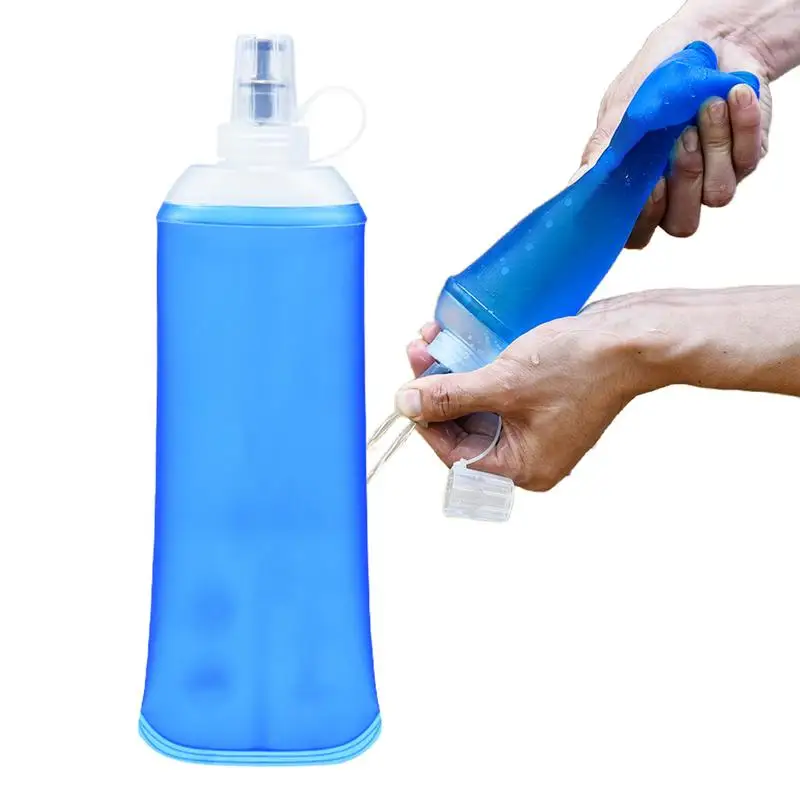 Travel Water Bottle Foldable 450ml Reusable Drinking Water Bags Portable And Lightweight Water Bottle For Walking Cycling Travel