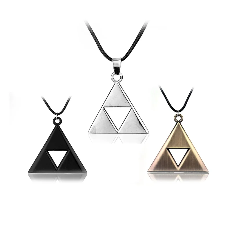 Zeldas Pendant Necklace for Men Women Vintage Triforce Triangle Amulet Choker Necklace Cosplay Party Jewelry Gifts