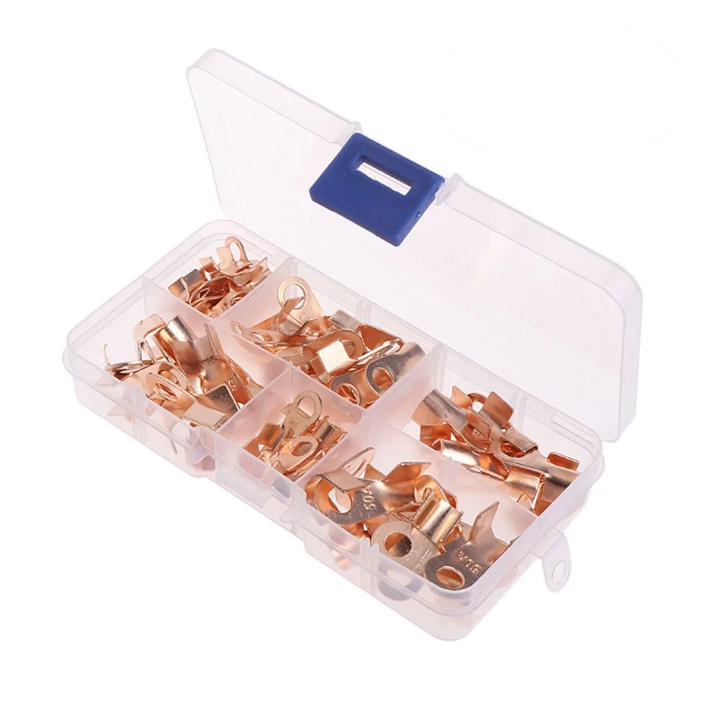 

70pcs Copper Opening Nose Wire Crimp Terminals Connectors Insulated Heat Shrink Heavy Duty Electrical Home Marine