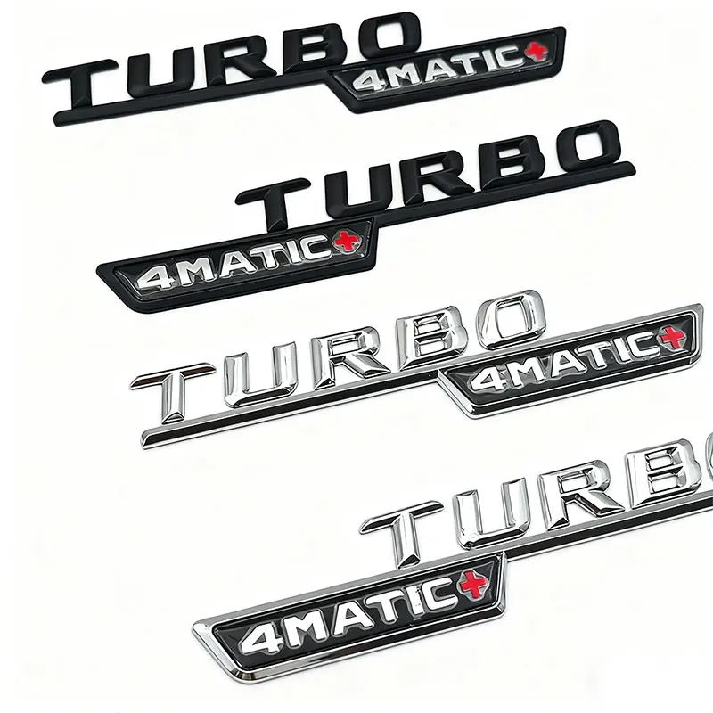 2 Stück ABS Logo TURBO 4MATIC Emblem Auto Kotflügel Seitenabzeichen für GLE53 GLA45 A45 A35 CLA35 CLA45 C117 W117 W176 W177 X156 – Detail 3