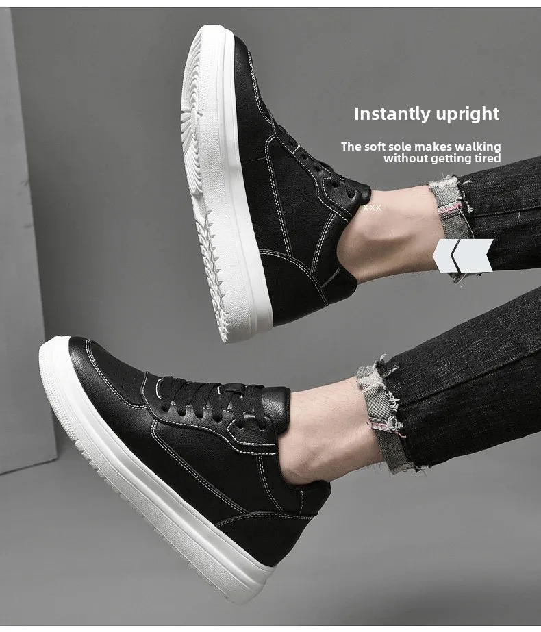 Lift Turnschuhe Mann Aufzug Schuhe Höhe Erhöhen Einlegesohle 8 cm Weiß Schwarz Größere Schuhe Männer Freizeit Mode Sport Plus größe 36-44 – Detail 26