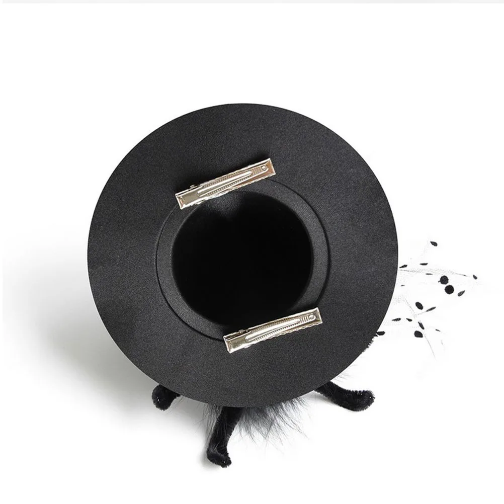 

1Pcs Black Witch Hat Hairpin Gothic Spider Design Halloween Party Costume Head Decoration Black Hairpin Witch Hat Headdress