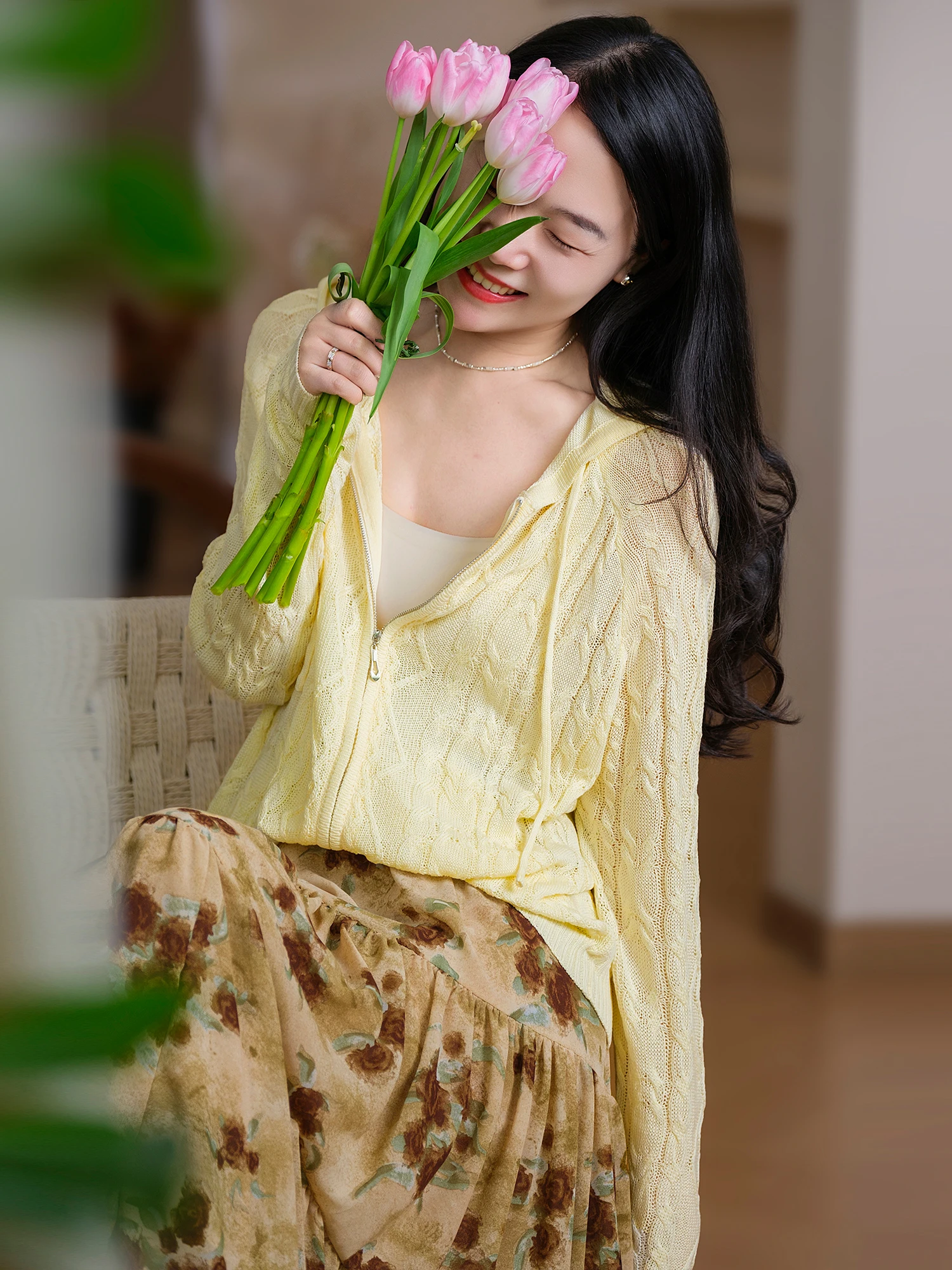 

Кардиган Ele Sle с молнией спереди, изысканной ажурной вышивкой, из смесового кружева и льна, с длинными рукавами, свободного кроя, с капюшоном