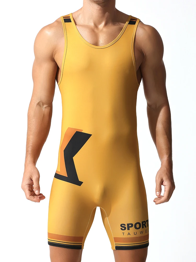TAUWELL Herren-Ringeranzug mit Grafikdruck, Kompressionspassform, glattem Stretch-Gewebe, Sportbekleidung für das Fitnessstudio – Detail 2