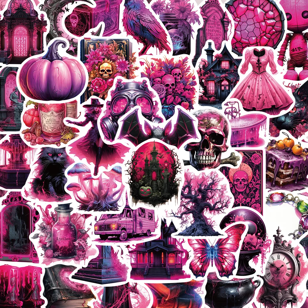 10/30/50PCS Cute Dark Hallowmas Magic Stickers Graffiti DIY Motorcycle Notebook Phone Laptop Luggage Cartoon Decals Decoration