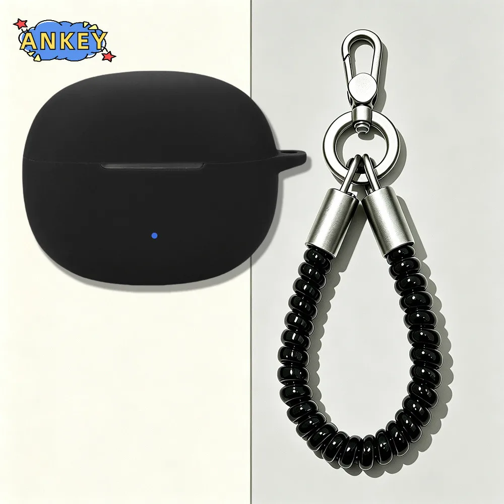 Compatible with SoundPeats POP Clip 2 Silicone Cases Protective Shockproof Wireless Earphone Cover With Colourful spring rope