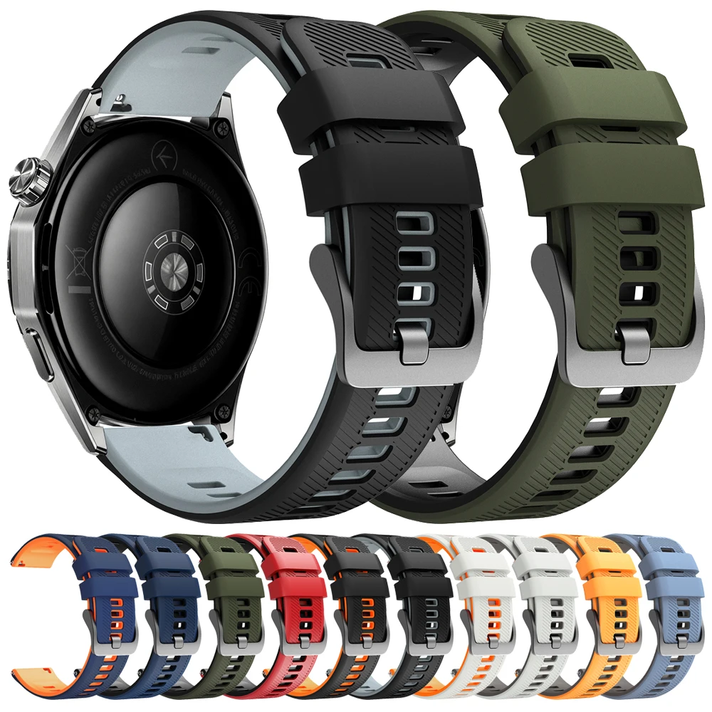 Bracelet en Silicone de 22mm, pour Samsung Galaxy Watch3 45mm 46mm/Gear S3 Classic Frontier, Bracelet de sport Amazfit Bip 6 5 UNITY