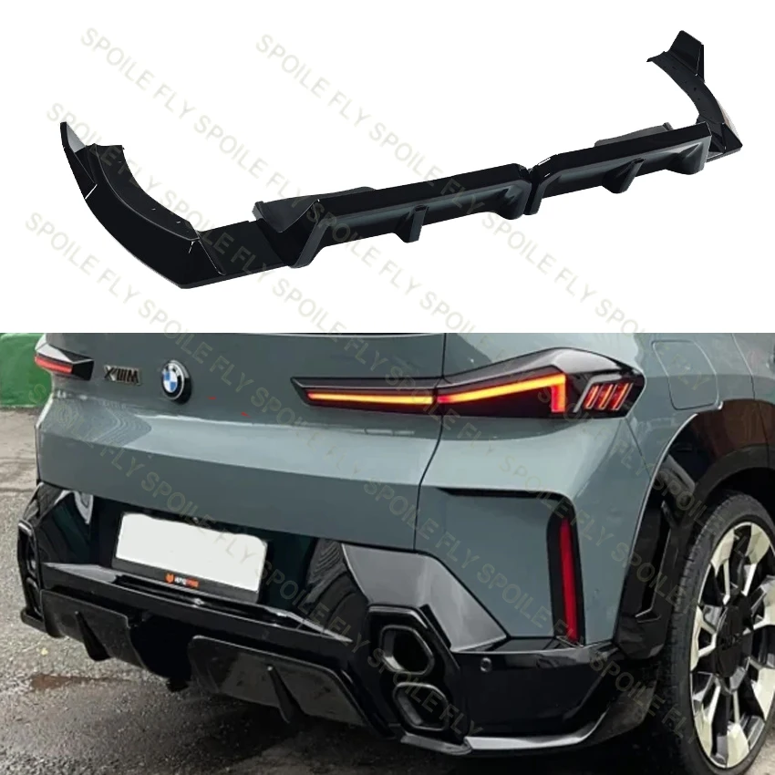 2023 To Up For BMW G09 XM M Sport MP Style Rear Diffuser Bumper Lip Auto Body Kit Guard Protector Cover Spoiler ABS Gloss Black