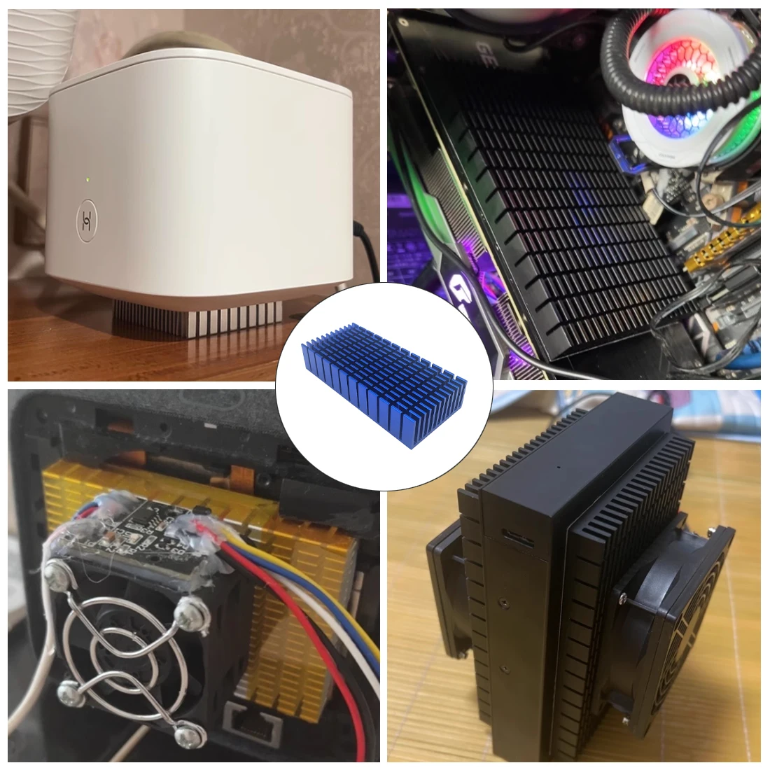 DIY Cooler Aluminum Radiator Grill Shape Radiator Radiator Chip for IC LED Power Transistor 40x40x30 ~ 100x101x20mm