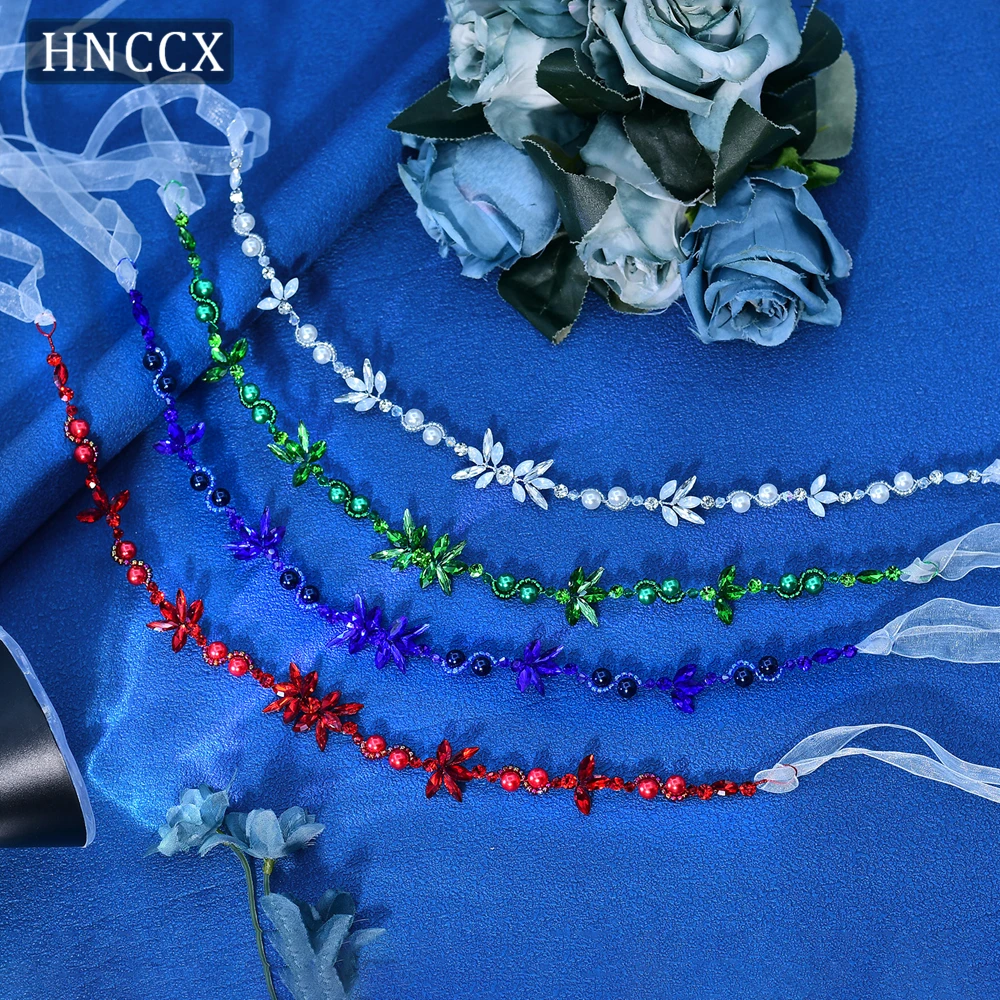 

HNCCX Bridal Pearl Rhinestone Headband Woman Wedding Headpieces Bride Girls Headwear Multi Colored Hair Accessories CP132