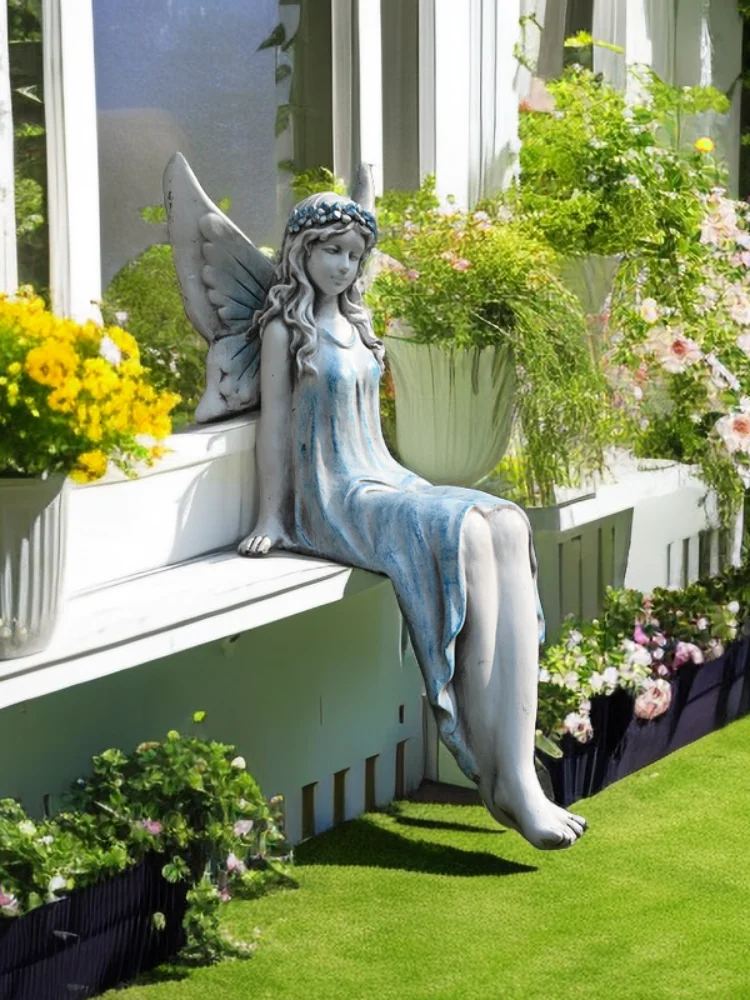 

Large Fairy Garden Decorative Ornaments Outdoor Courtyard Angel Fairy Garden Decoration Balcony Tabletop Creative Home Decor