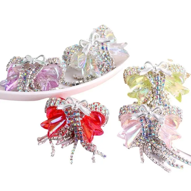 Luxuriöses DIY-Armband, 1 Stück, Schleifen-Strass-Perlen mit Kunstkristallen und Quaste für Bastelaktivitäten zu Hause – Detail 6