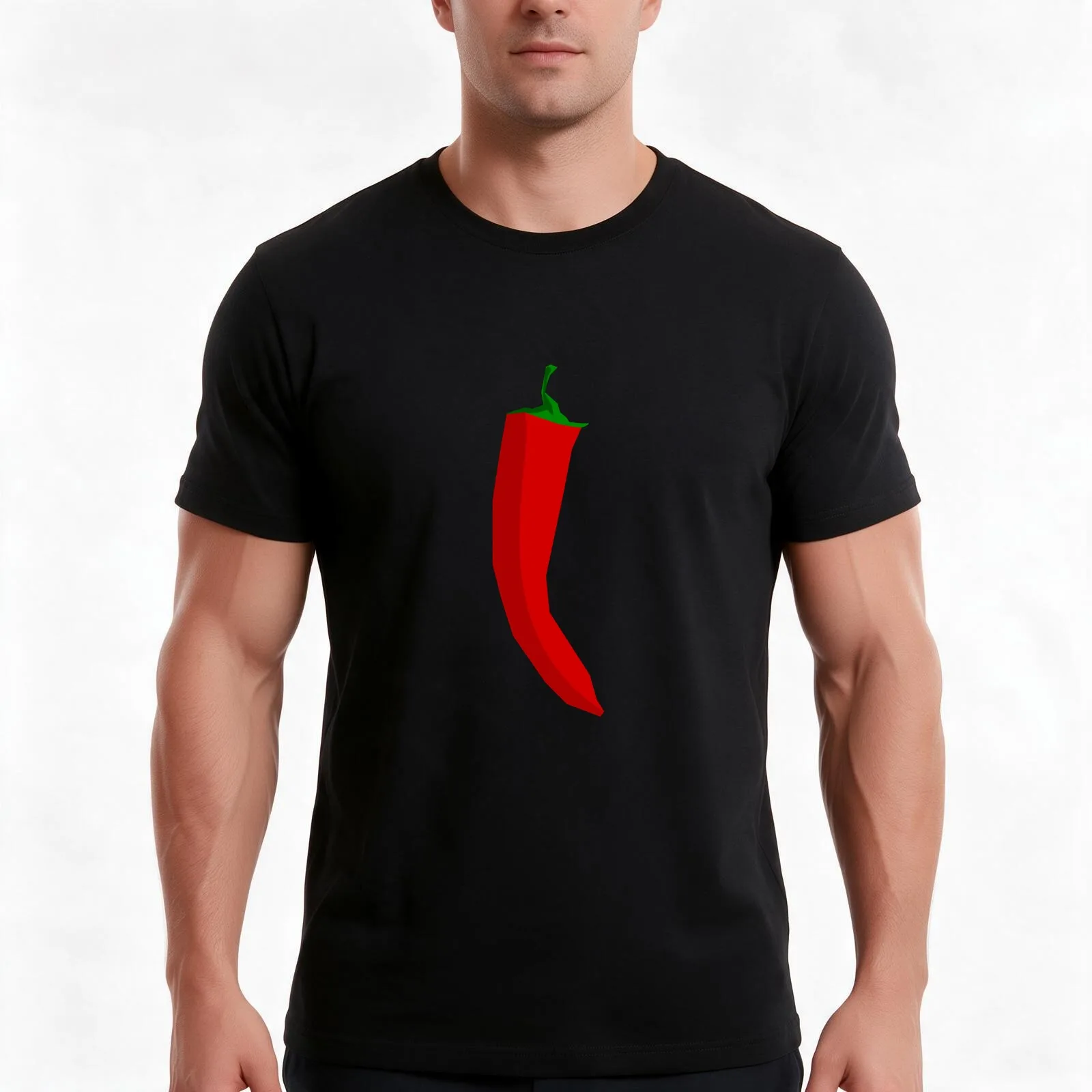 Red Pepper T-Shirt, Summer Casual Cotton Tee, Oversized Streetwear Tops, Vintage Graphic Print, Loose Fit Short Sleeve