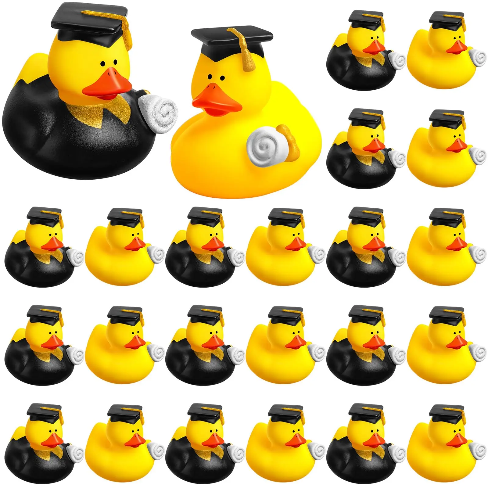 2" Rubber Ducks in Bulk Graduation Diploma Tiny Rubber Duck 2025 Grad Cruise Ducks for Adults Graduates Gift Prize Gradu