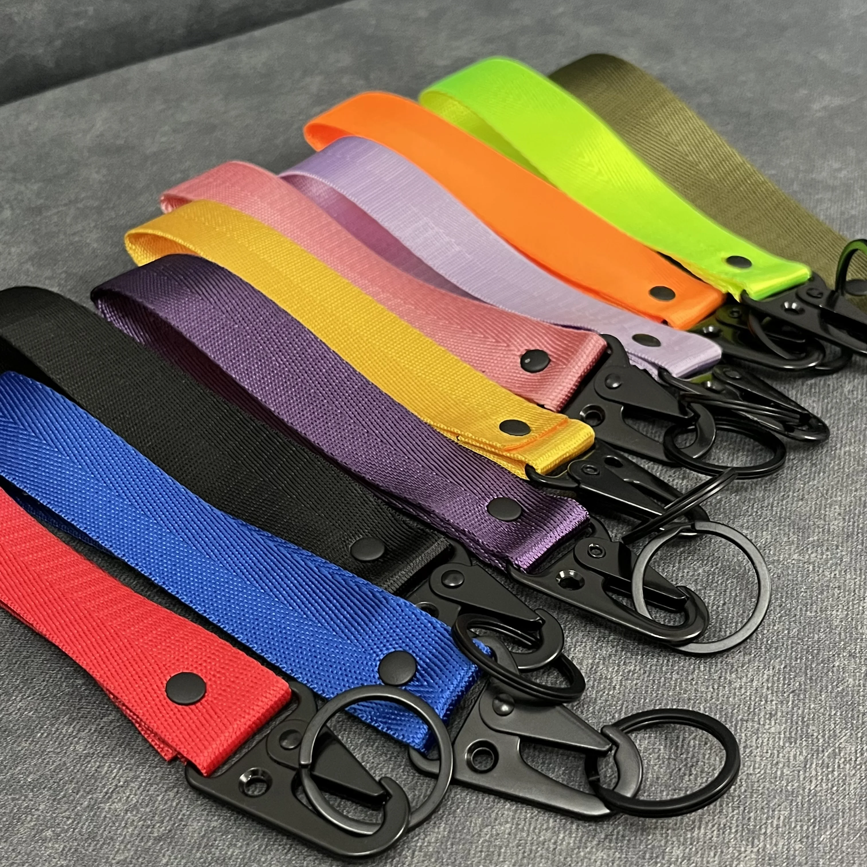 Wrist Cord Key Chain Motor Racing Webbing Wristlet Wrist Lanyard Keychain Paracord Cord Rope Camping Woven Hand Strap