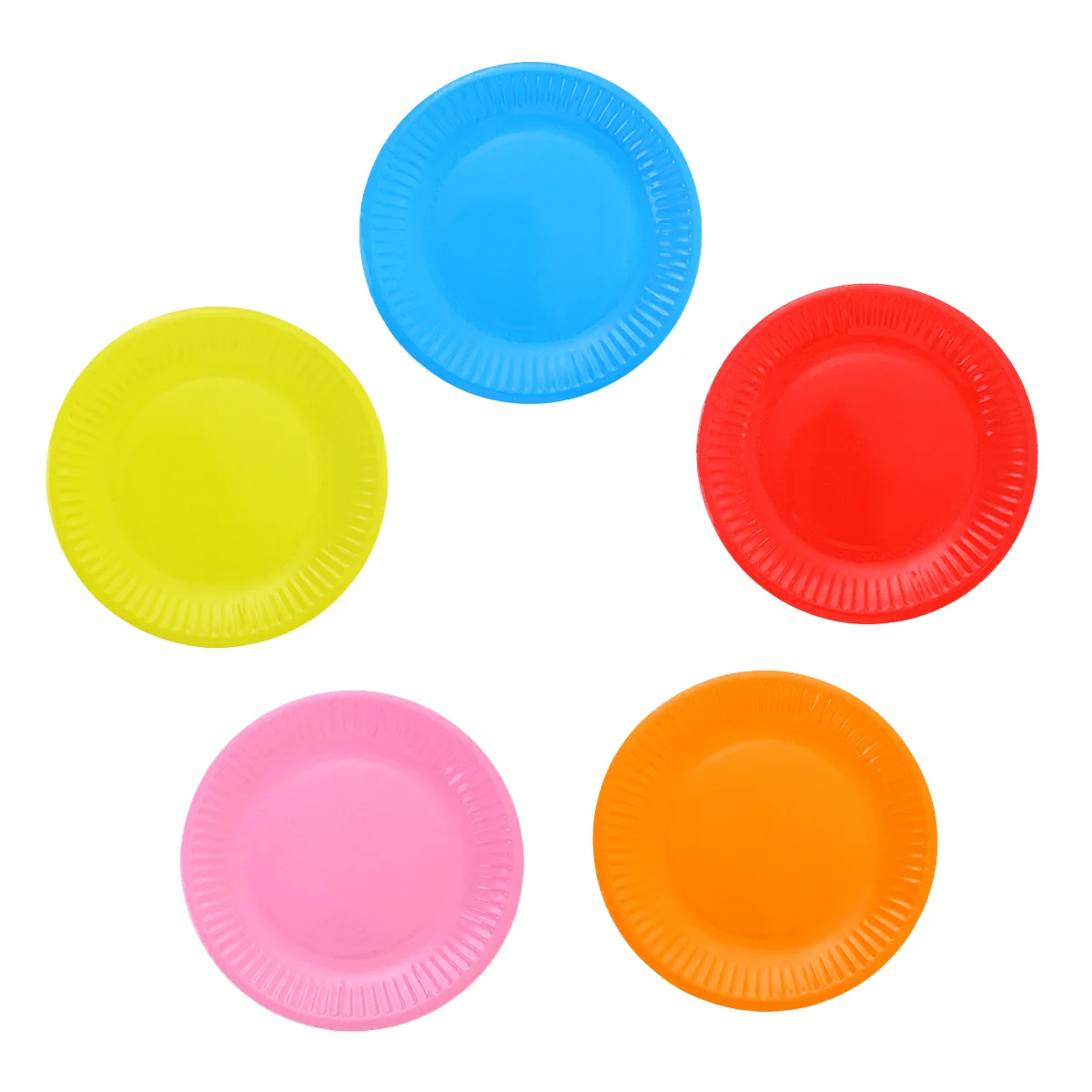 TOYMYTOY 50 Pcs Classic Assorted Color Round All Occasion Disposable Paper Dinner Plates Birthday Party Supplies (Mixed Color)