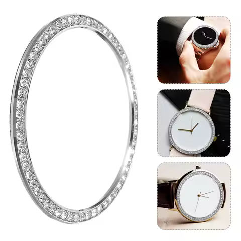 Diamond Bezel Ring Alloy Silver Smart Watch Bezel Cover Scratch Collision Protector Compatible for Galaxy Watch 46Mm Stylish