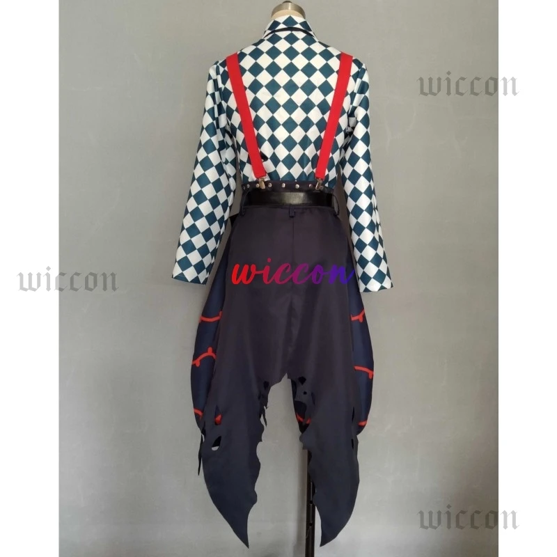 لعبة الشيطان بتلر لاتو باكا أزياء تنكرية لاتو زي مع جرس 1 متر شعر مستعار للهالوين كرنفال لعب الأدوار للرجال والنساء