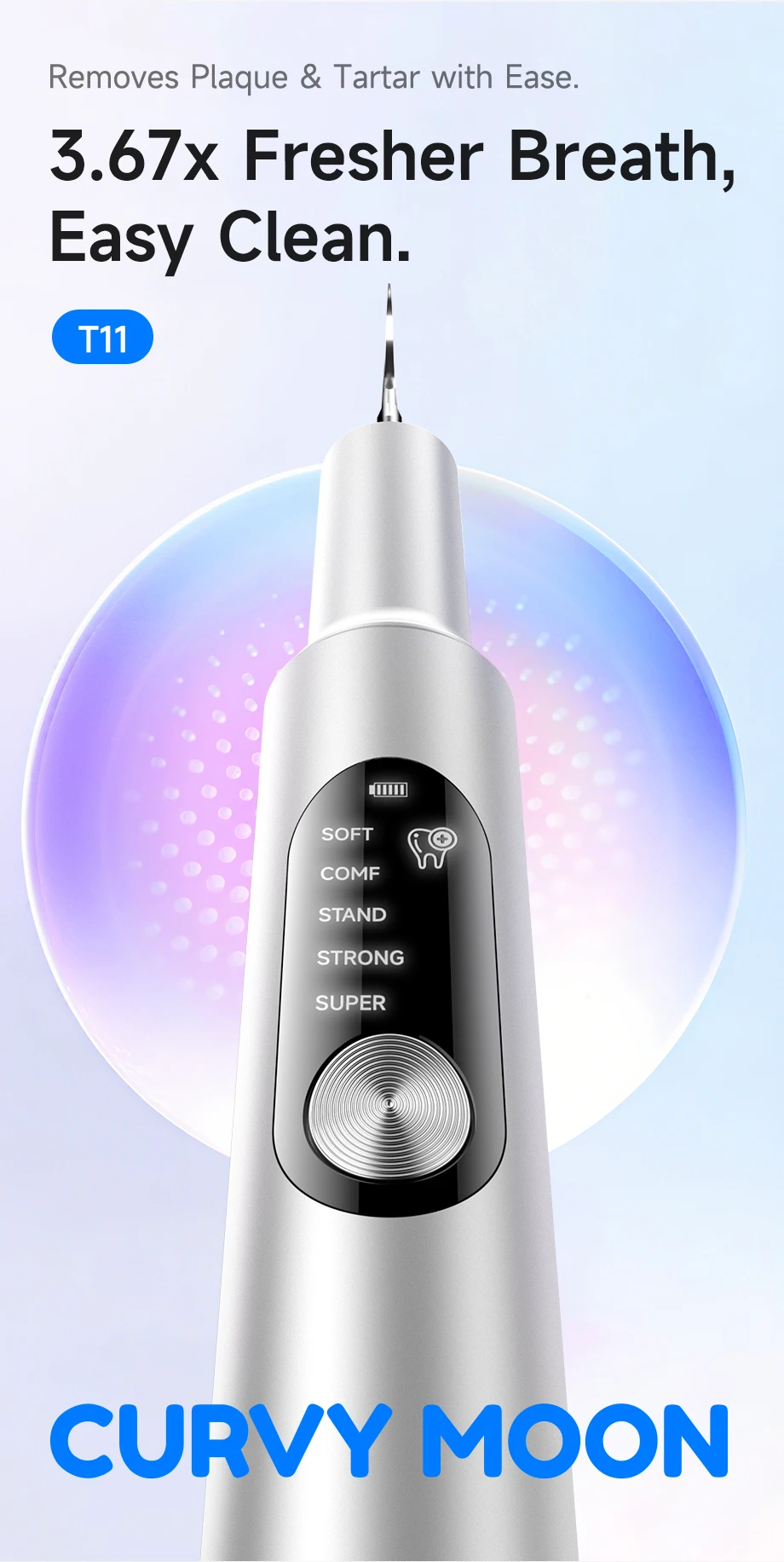 T11 Ultraschall-Zahnreiniger Elektrisch 6600W Dental-Scaler Zahnstein- und Plaque-Entferner für Zähne, Kaffee- und Rauchflecken-Reinigungswerkzeug – Detail 1