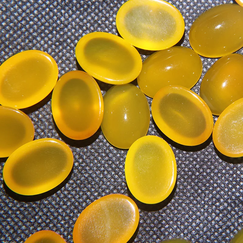 Wholesale 2pcs Yellow Carnelian Agate Beads 8x10mm 12x16mm 18x25mm Oval Gemstone Cabochon Ring Face For Jewelry making