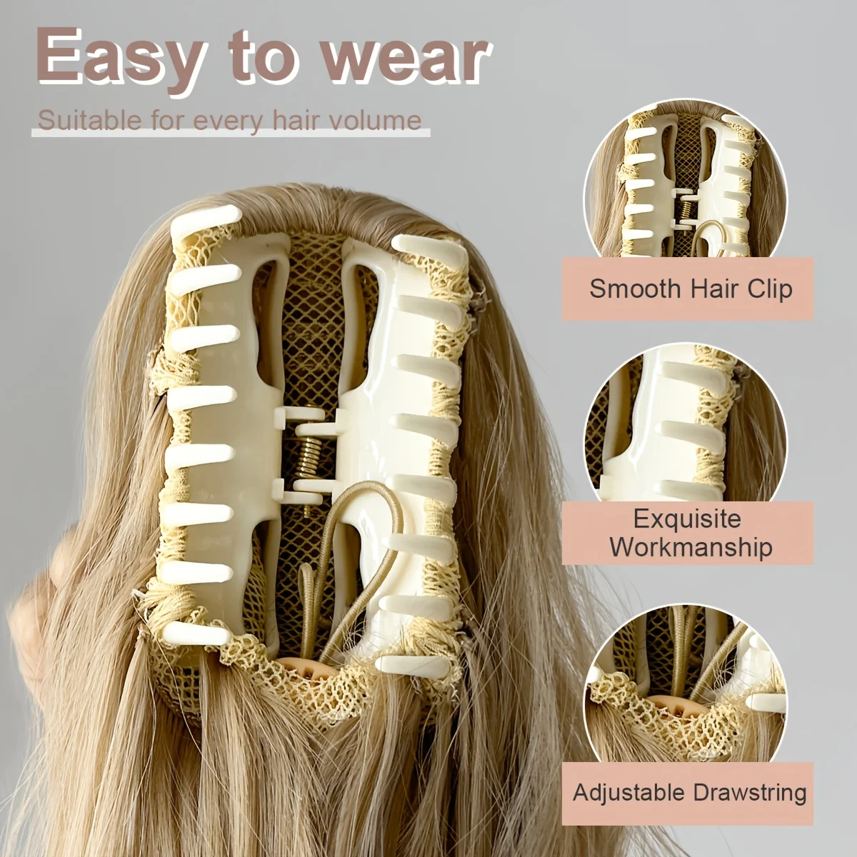 وصلة شعر صناعية على شكل ذيل حصان من AOOSOO على إكسسوارات شعر على شكل ذيل حصان للسيدات، شعر مستعار طويل مجعد طبيعي أسود #4