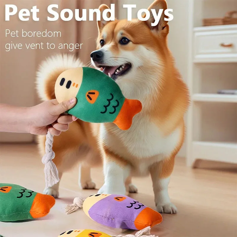 Dog Squeaky Toy Simulation Fathead Fish - Chew Toy for Teeth Cleaning & Boredom Relief, Durable Pet Play Toy
