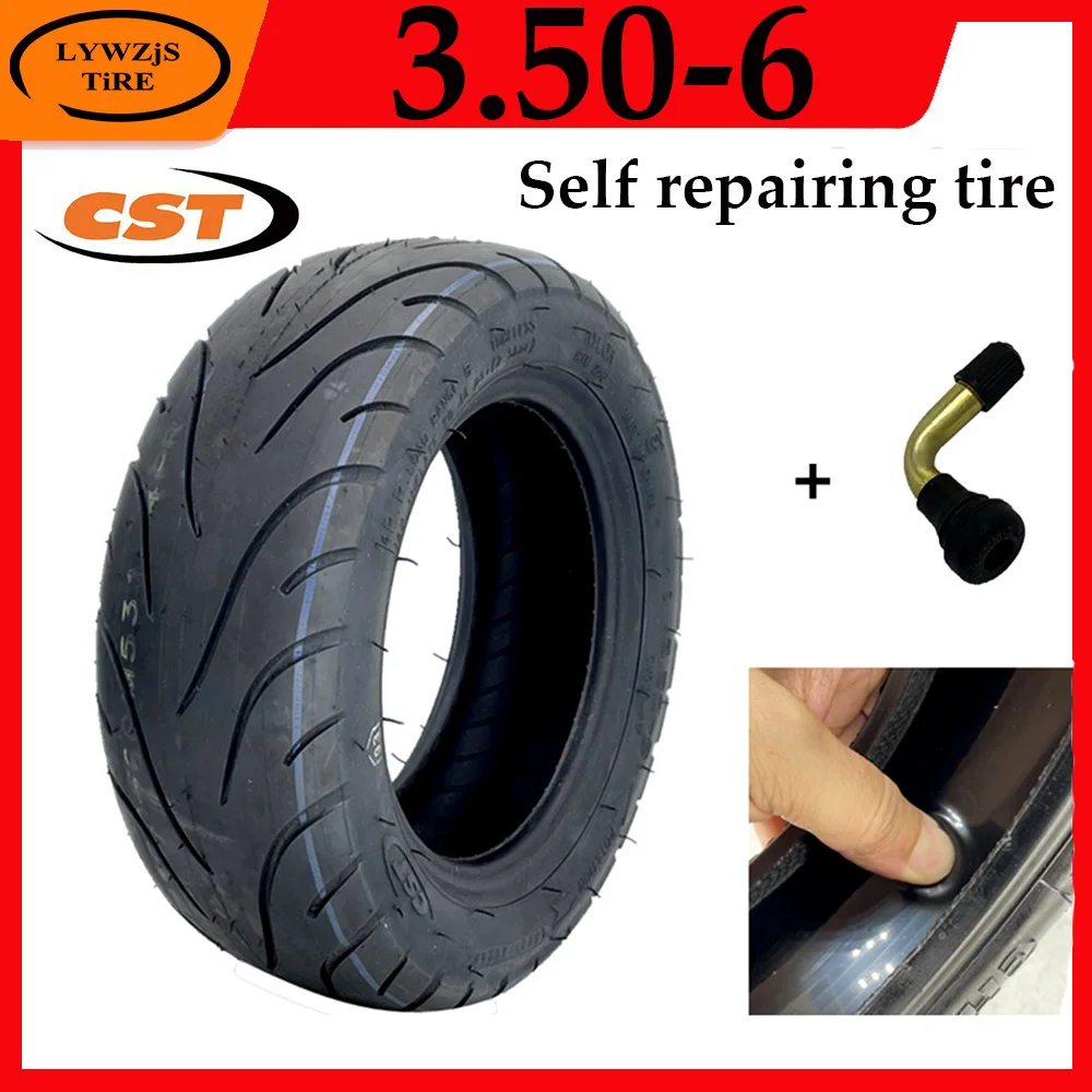 3.50-6 CST Self Repairing Tubeless Tire Jelly Glue Prevents Puncture Vacuum Tire for Electric Scooter Parts