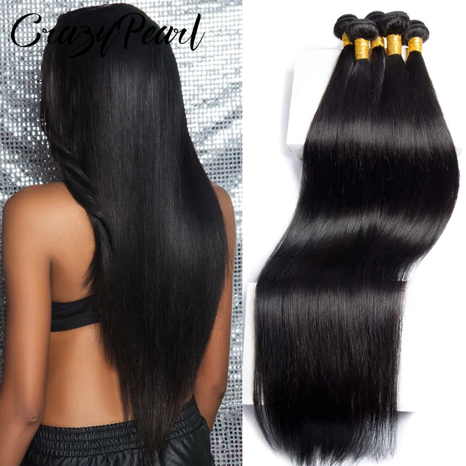 Paquetes de cabello humano con frontal recto, cierre de encaje HD 13x4, cabello virgen brasileño sin procesar 5